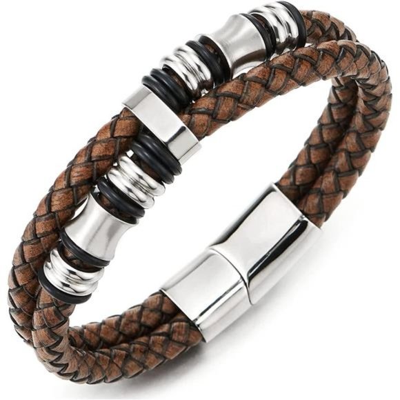 Other - Bangle Wristband with Stainless Steel Ornaments ZB-Metal